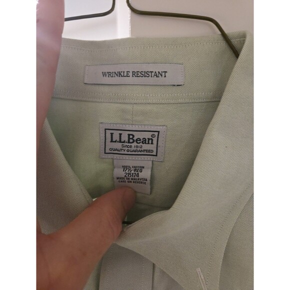 #74 LL Bean Traditional Fit Shirt Men 17.5 Button Up Wrinkle Free Cotton 215174 - Picture 3 of 4